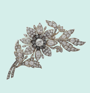 Diamond Flower Brooch