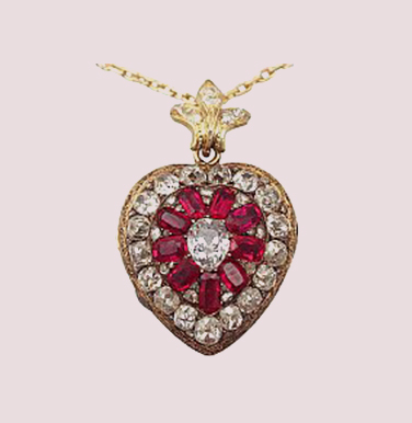 Ruby and Diamond Heart Pendant