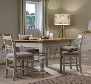 white painted dining room table