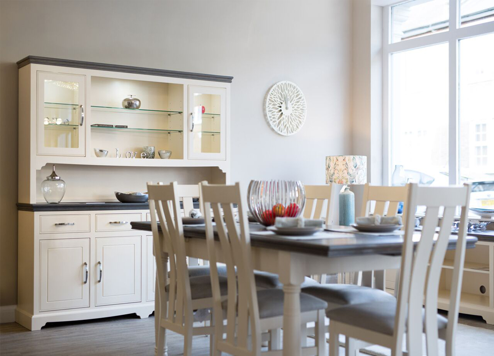 Oxford painted dining furniture in custard cream