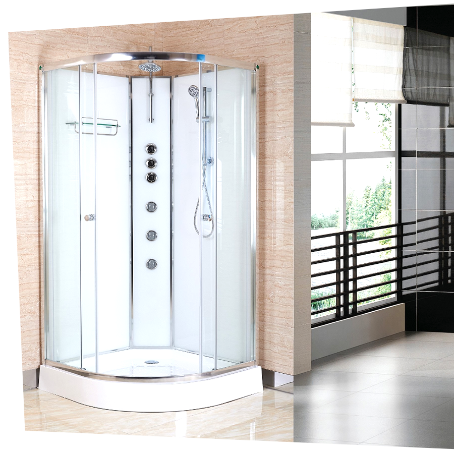 Quadrant Sliding Double Door Shower Enclosure with High Tray