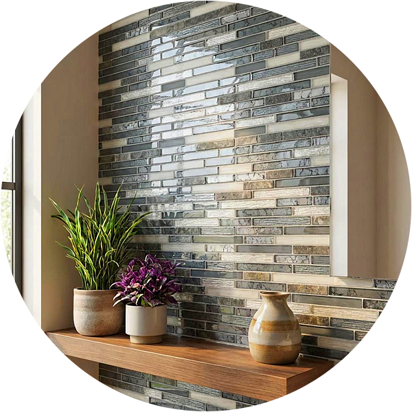 Mixed-Material Mosaic Tiles