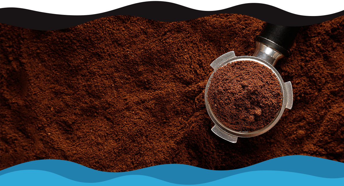 Portafilter with ground coffee