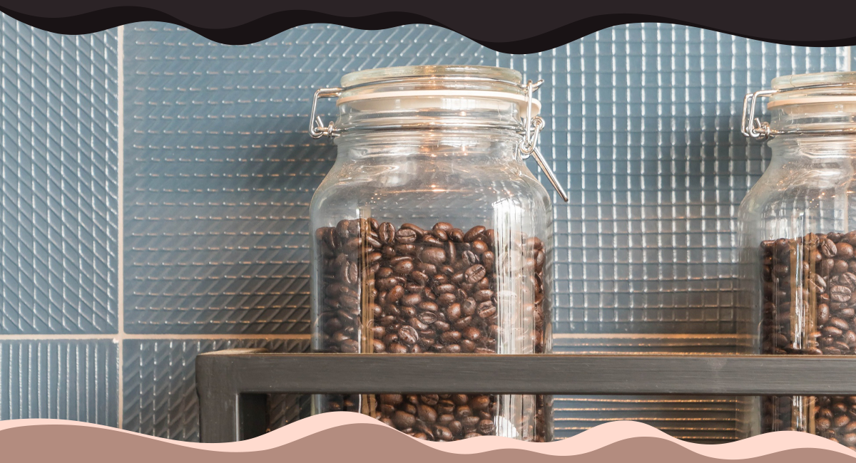 Coffee beans in storage jar