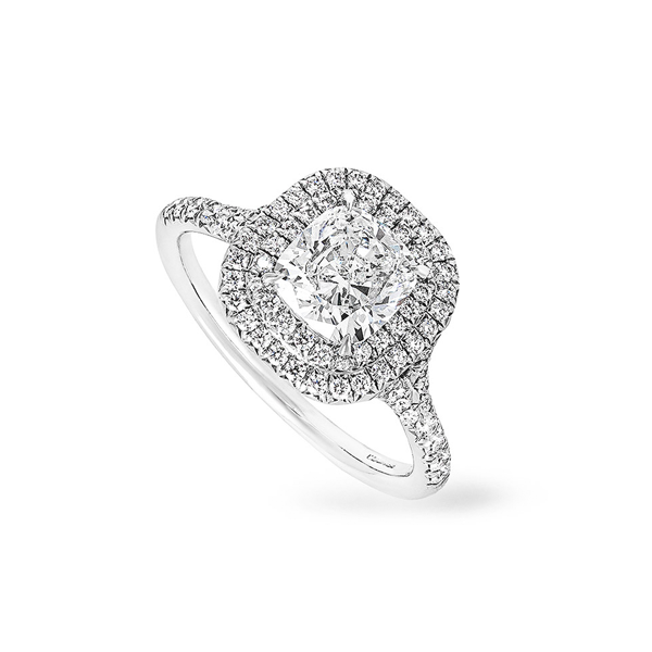 Tiffany & Co. Platinum Cushion Cut Diamond Soleste Ring