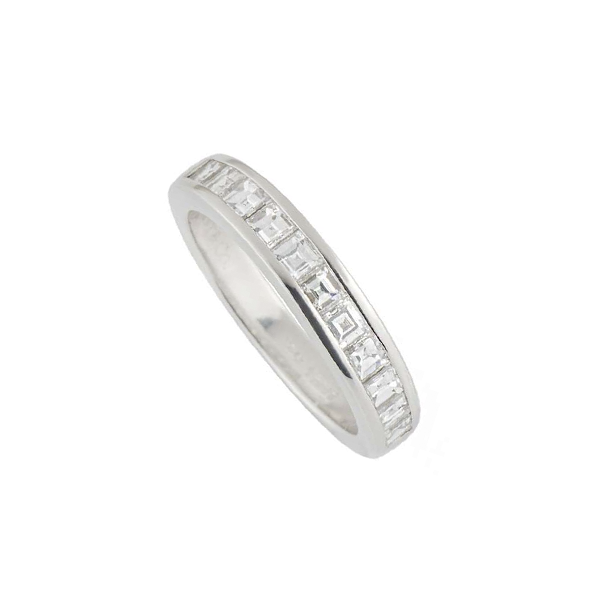 Platinum Half-Eternity Band with Diamonds