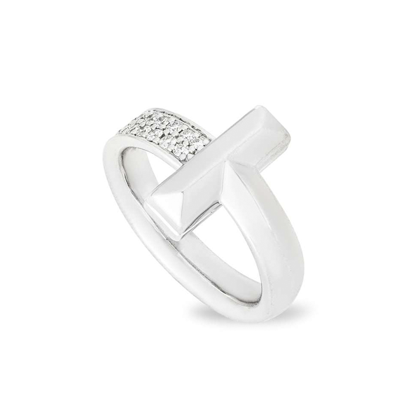 Tiffany T1 Ring in White Gold with Diamonds