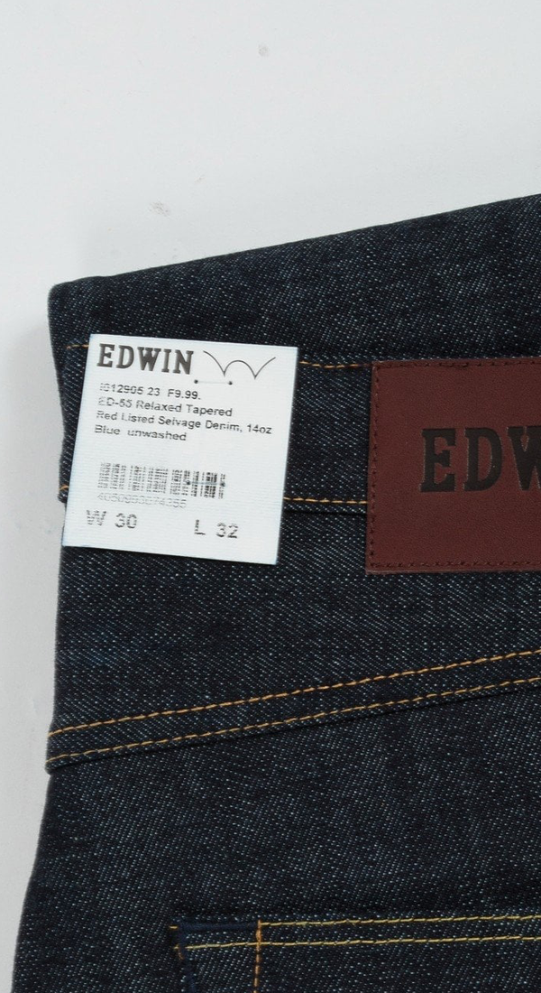 Edwin ED-47 Regular Fit Mens Jeans - 14oz Red Listed Selvage Denim / Blue  Unwashed