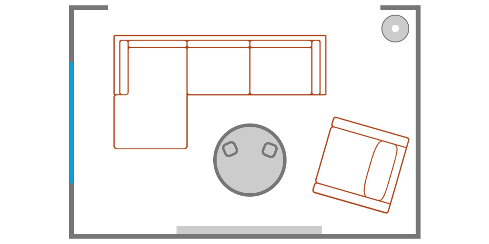 Couch deals floor plan