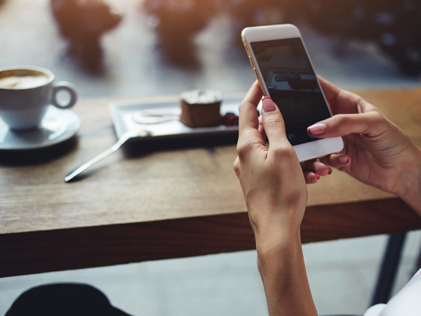 Sharing coffee on social media