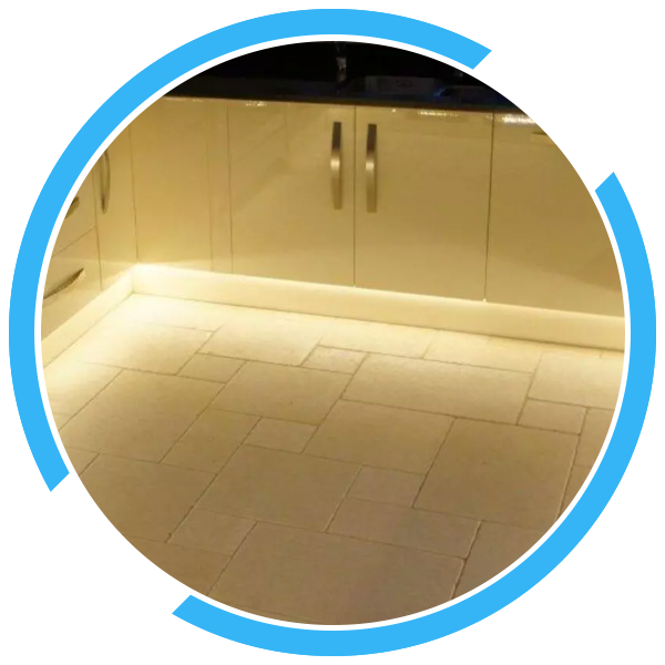 kitchen kickboard with natural white LED strip lights