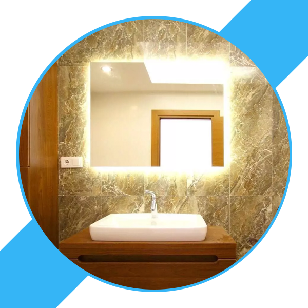 vanity mirror with natural white backlighting