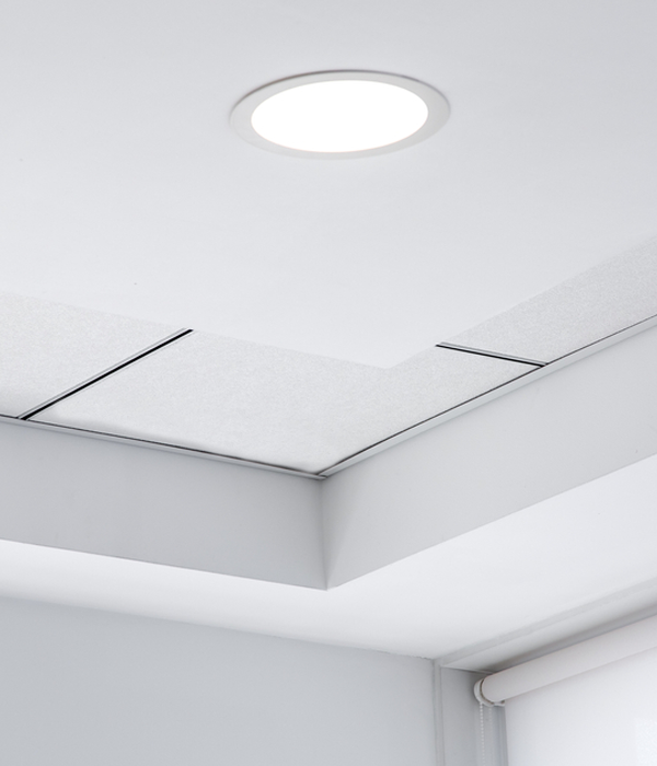 Mounted recessed LED cabinet light in cool white light